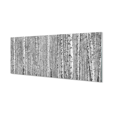 Quadro acrilico Alberi della foresta in bianco e nero