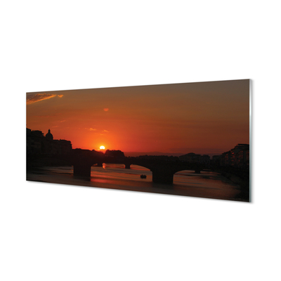 Quadro su vetro acrilico Sunset del fiume Italia