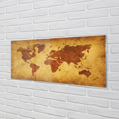 Quadro acrilico Vecchia mappa marrone