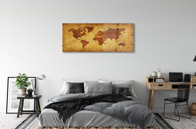 Quadro acrilico Vecchia mappa marrone