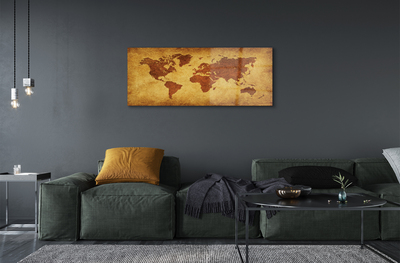 Quadro acrilico Vecchia mappa marrone