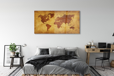 Quadro acrilico Vecchia mappa marrone