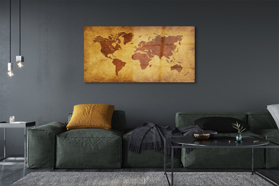 Quadro acrilico Vecchia mappa marrone