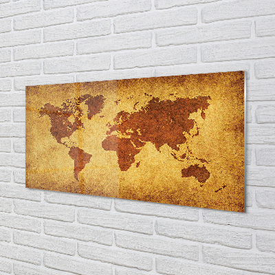 Quadro acrilico Vecchia mappa marrone