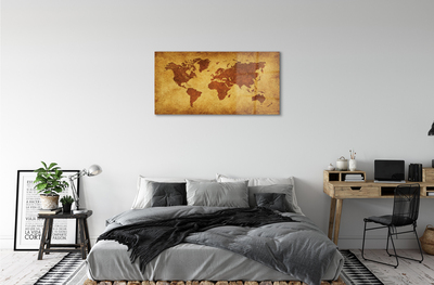 Quadro acrilico Vecchia mappa marrone