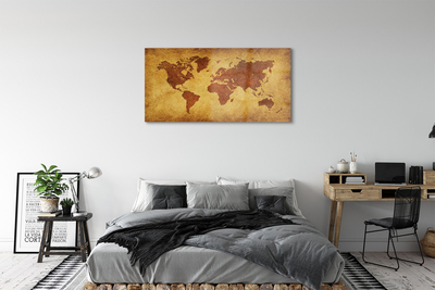 Quadro acrilico Vecchia mappa marrone