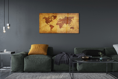 Quadro acrilico Vecchia mappa marrone