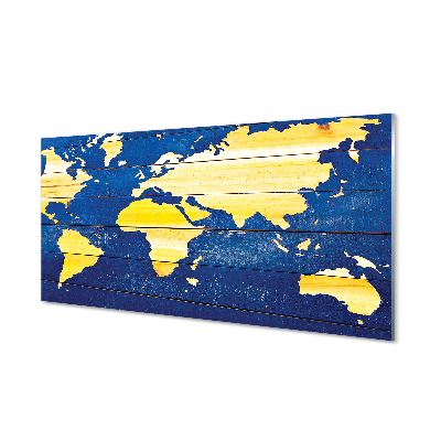 Quadro acrilico Mappa sulle assi blu