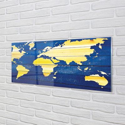 Quadro acrilico Mappa sulle assi blu