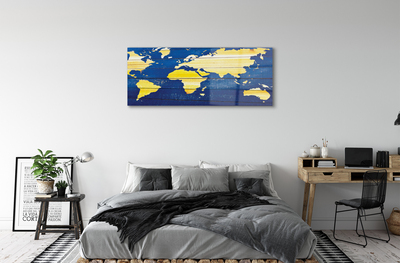 Quadro acrilico Mappa sulle assi blu