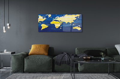 Quadro acrilico Mappa sulle assi blu