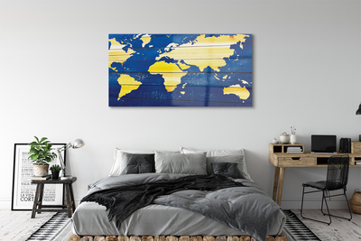 Quadro acrilico Mappa sulle assi blu