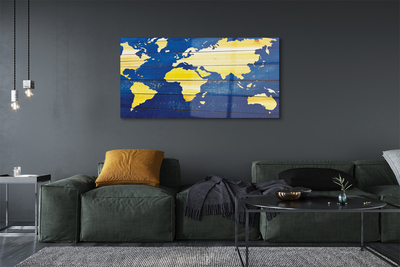 Quadro acrilico Mappa sulle assi blu