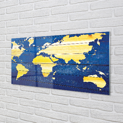 Quadro acrilico Mappa sulle assi blu