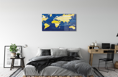 Quadro acrilico Mappa sulle assi blu