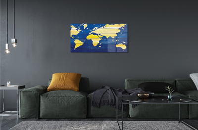 Quadro acrilico Mappa sulle assi blu