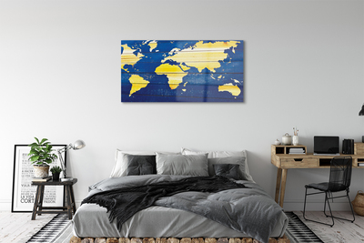 Quadro acrilico Mappa sulle assi blu