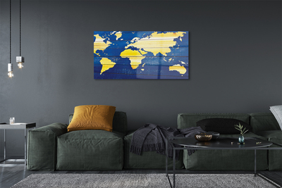 Quadro acrilico Mappa sulle assi blu