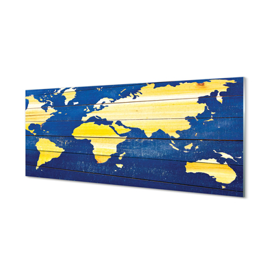 Quadro acrilico Mappa sulle assi blu