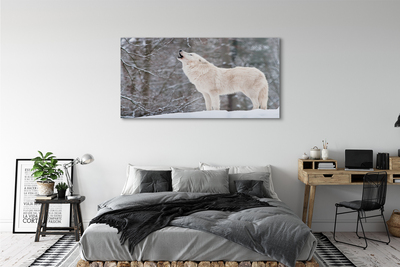 Quadro acrilico Wolf Winter Forest