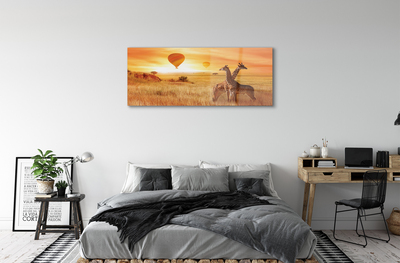 Quadro vetro acrilico Balloons Heaven Giraffe