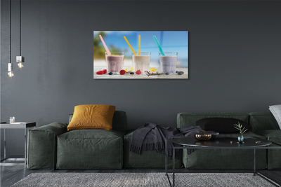 Quadro acrilico Cannucce colorate cocktail in vetro