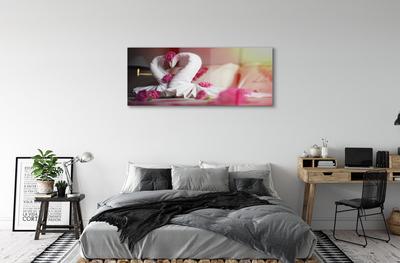 Quadro acrilico Swan Asciugamani fiori