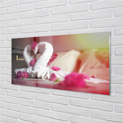 Quadro acrilico Swan Asciugamani fiori