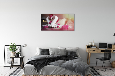 Quadro acrilico Swan Asciugamani fiori