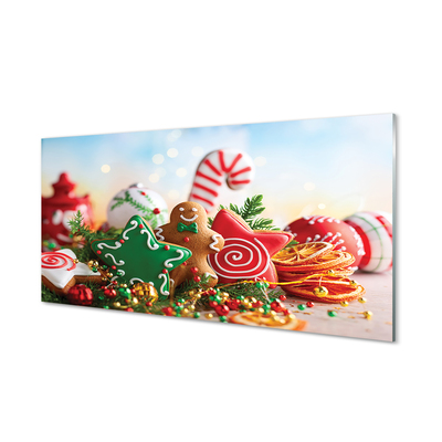 Quadro su vetro acrilico Baubles Gingerbread