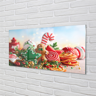 Quadro su vetro acrilico Baubles Gingerbread