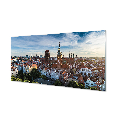 Quadro vetro acrilico Chiesa panorama di Darńsk
