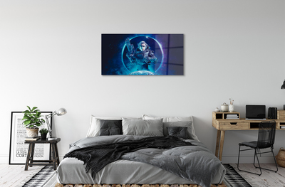 Quadro acrilico Space Woman Moon