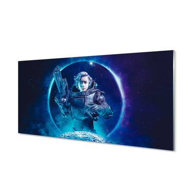 Quadro acrilico Space Woman Moon