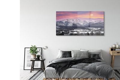 Quadro acrilico Montagne Snow invernale