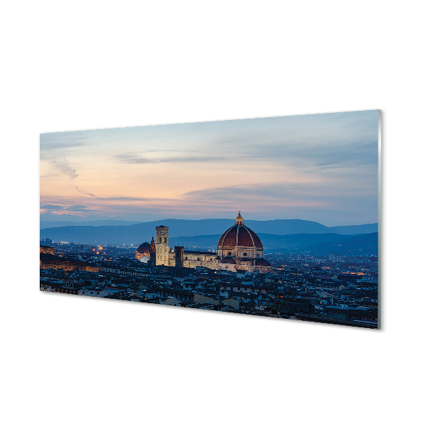 Quadro vetro acrilico Night panorama del dipartimento italiano