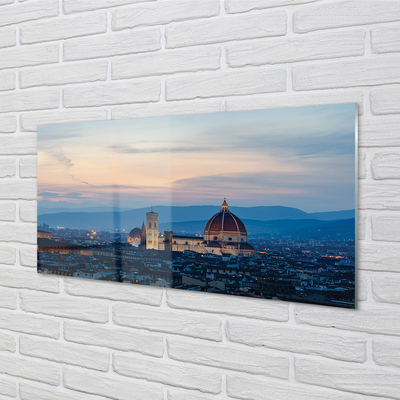 Quadro vetro acrilico Night panorama del dipartimento italiano