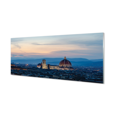 Quadro vetro acrilico Night panorama del dipartimento italiano