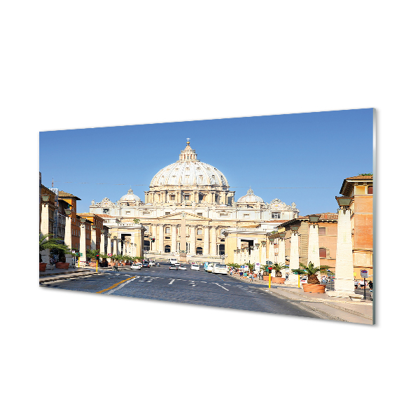 Quadro vetro acrilico Edifici delle strade della cattedrale di Roma