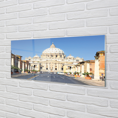 Quadro vetro acrilico Edifici delle strade della cattedrale di Roma