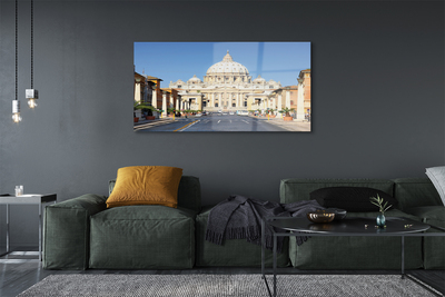 Quadro vetro acrilico Edifici delle strade della cattedrale di Roma