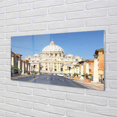 Quadro vetro acrilico Edifici delle strade della cattedrale di Roma