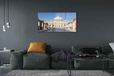 Quadro vetro acrilico Edifici delle strade della cattedrale di Roma