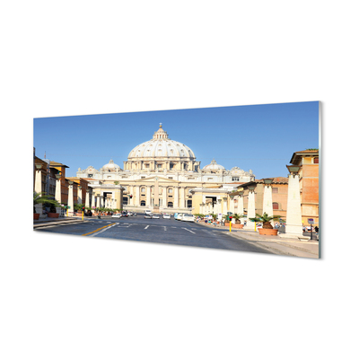 Quadro vetro acrilico Edifici delle strade della cattedrale di Roma