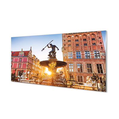 Quadro su vetro acrilico Fontana monumento di Durreńsk