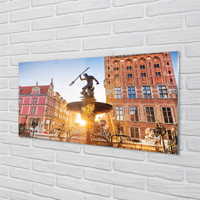 Quadro su vetro acrilico Fontana monumento di Durreńsk