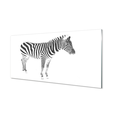 Quadro su vetro acrilico Zebra dipinta