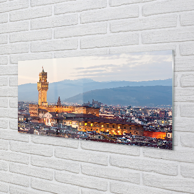 Quadro in vetro acrilico Italia Castello Panorama Sunset