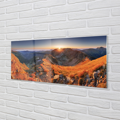 Quadro su vetro acrilico Montagne Sunset