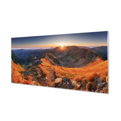 Quadro su vetro acrilico Montagne Sunset